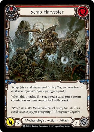 Scrap Harvester (Red) (EVO132) [Bright Lights] Rainbow Foil - Deck Out Gaming