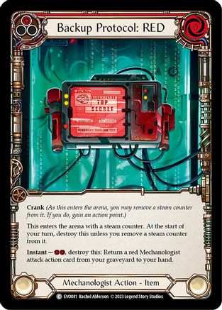 Backup Protocol: RED (EVO081) [Bright Lights] Rainbow Foil - Deck Out Gaming