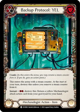 Backup Protocol: YEL (EVO082) [Bright Lights] Rainbow Foil - Deck Out Gaming