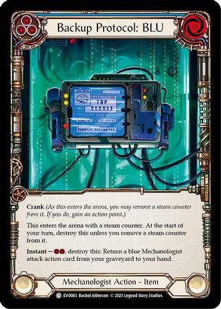 Backup Protocol: BLU (EVO083) [Bright Lights] Rainbow Foil - Deck Out Gaming