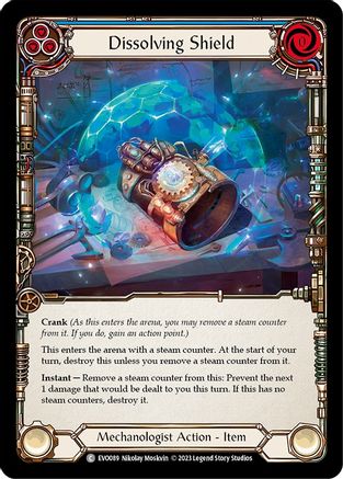 Dissolving Shield (Blue) (EVO089) [Bright Lights] Rainbow Foil - Deck Out Gaming
