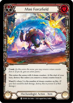 Mini Forcefield (Red) (EVO093) [Bright Lights] Rainbow Foil - Deck Out Gaming