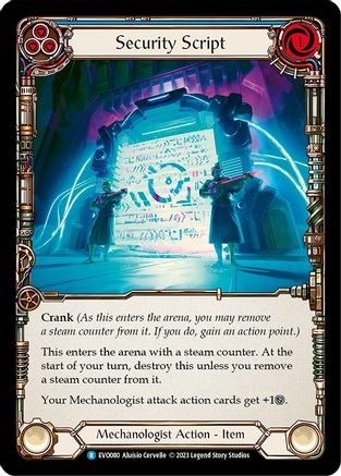 Security Script (EVO080) [Bright Lights] Rainbow Foil - Deck Out Gaming