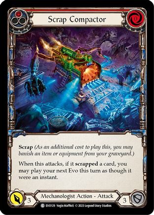 Scrap Compactor (Red) (EVO129) [Bright Lights] Rainbow Foil - Deck Out Gaming