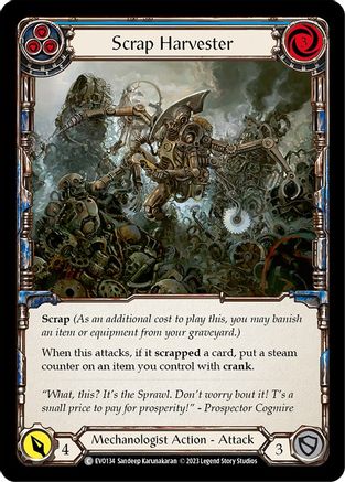 Scrap Harvester (Blue) (EVO134) [Bright Lights] Rainbow Foil - Deck Out Gaming