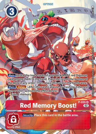 Red Memory Boost! - P-035 (Digimon Adventure Box 2) (P-035) [Digimon Promotion Cards] Foil - Deck Out Gaming