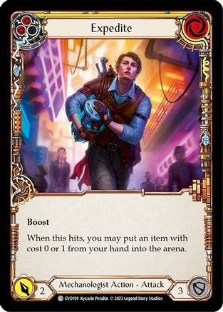 Expedite (Yellow) (EVO199) [Bright Lights] Rainbow Foil - Deck Out Gaming
