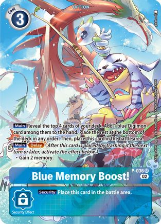 Blue Memory Boost! - P-036 (Digimon Adventure Box 2) (P-036) [Digimon Promotion Cards] Foil - Deck Out Gaming