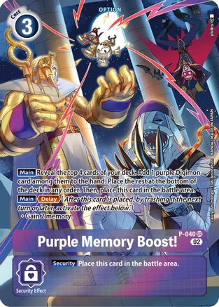 Purple Memory Boost! - P-040 (Digimon Adventure Box 2) (P-040) [Digimon Promotion Cards] Foil - Deck Out Gaming