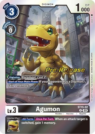 Agumon (ST15-02) [Starter Deck 15: Dragon of Courage Pre-Release Cards] Foil - Deck Out Gaming