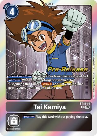 Tai Kamiya (ST15-14) [Starter Deck 15: Dragon of Courage Pre-Release Cards] Foil - Deck Out Gaming