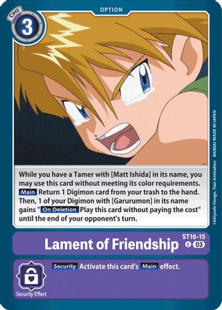 Lament of Friendship (ST16-15) [Starter Deck 16: Wolf of Friendship] - Deck Out Gaming