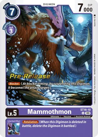 Mammothmon (ST16-10) [Starter Deck 16: Wolf of Friendship Pre-Release Cards] Foil - Deck Out Gaming