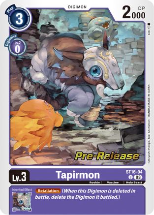 Tapirmon (ST16-04) [Starter Deck 16: Wolf of Friendship Pre-Release Cards] Foil - Deck Out Gaming