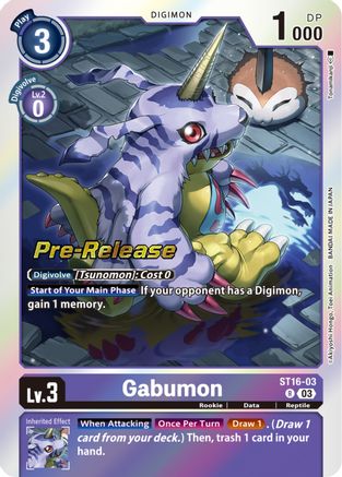 Gabumon (ST16-03) [Starter Deck 16: Wolf of Friendship Pre-Release Cards] Foil - Deck Out Gaming