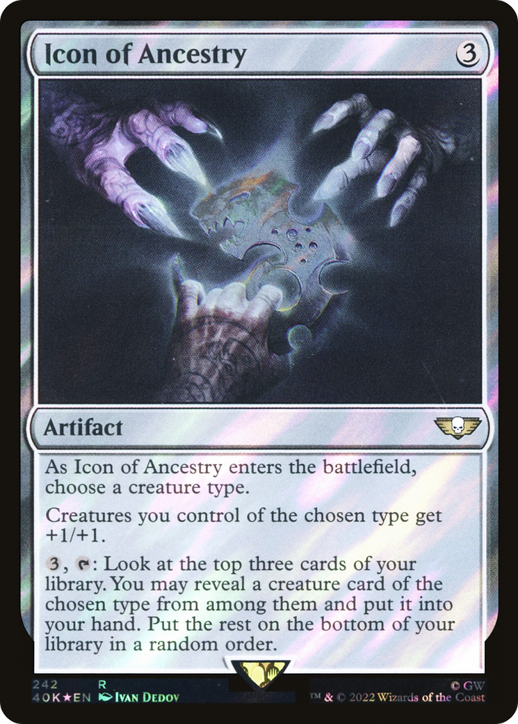 Icon of Ancestry (Surge Foil) (242) [Warhammer 40,000 Commander] foil - Deck Out Gaming