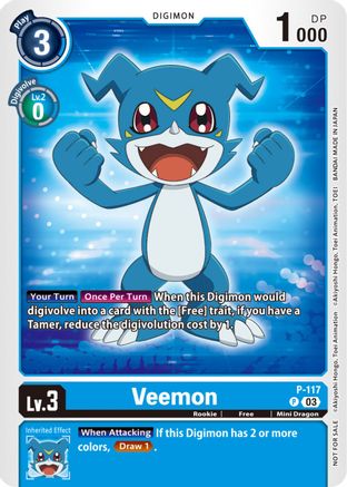 Veemon - P-117 (NYCC 2023 Demo Deck) (P-117) [Digimon Promotion Cards] - Deck Out Gaming