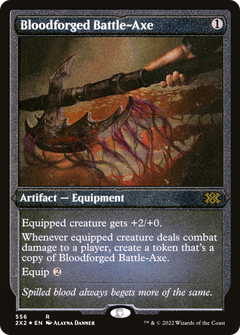 Bloodforged Battle-Axe (Foil Etched) (556) [Double Masters 2022] foil - Deck Out Gaming
