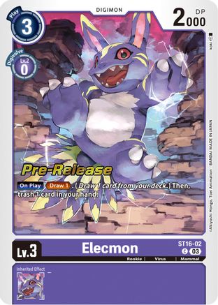 Elecmon (ST16-02) [Starter Deck 16: Wolf of Friendship Pre-Release Cards] Foil - Deck Out Gaming