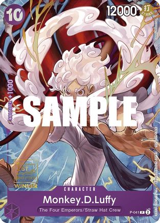 Monkey.D.Luffy (041) (1st Anniversary Tournament) (P-041) [One Piece Promotion Cards] Foil - Deck Out Gaming