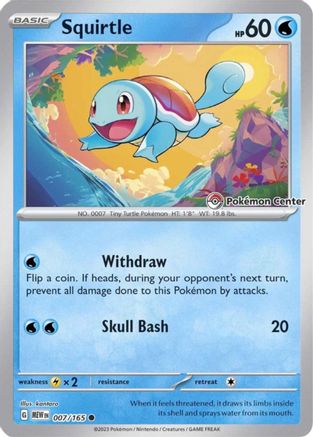 Squirtle - 007/165 (Pokemon Center Exclusive) (7) [Miscellaneous Cards & Products] Reverse Holofoil - Deck Out Gaming