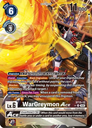 WarGreymon ACE (Alternate Art) (ST15-12) [Starter Deck 15: Dragon of Courage] Foil - Deck Out Gaming