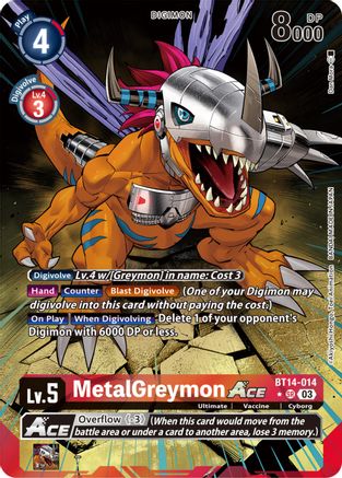 MetalGreymon ACE (English Exclusive Alternate Art) (BT14-014) [Blast Ace] Foil - Deck Out Gaming