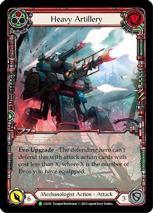 Heavy Artillery (Red) - LGS191 (LGS191) [Flesh and Blood: Promo Cards] Rainbow Foil - Deck Out Gaming