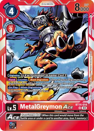 MetalGreymon ACE (BT14-014) [Blast Ace] Foil - Deck Out Gaming