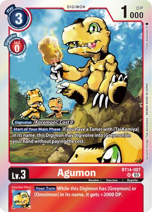 Agumon (BT14-007) [Blast Ace] Foil - Deck Out Gaming