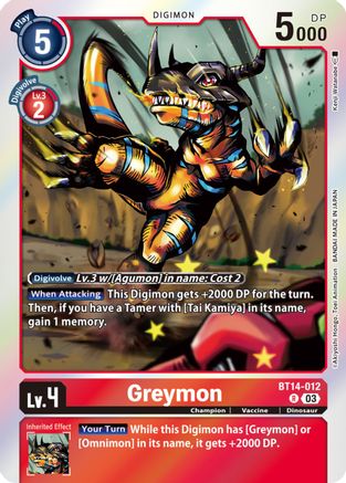 Greymon (BT14-012) [Blast Ace] Foil - Deck Out Gaming