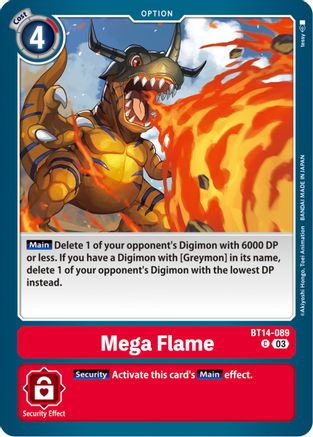 Mega Flame (BT14-089) [Blast Ace] - Deck Out Gaming