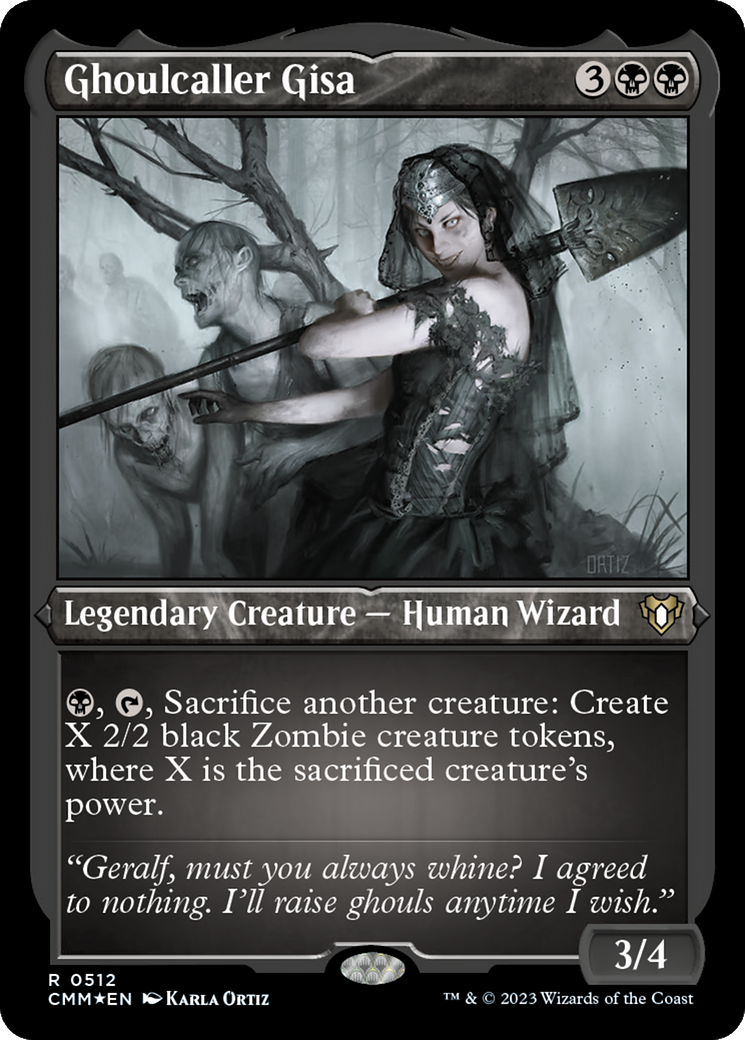 Ghoulcaller Gisa (512) [Commander Masters] etched - Deck Out Gaming