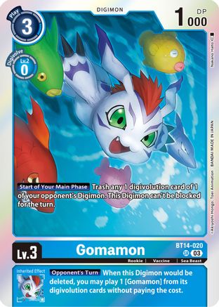 Gomamon (BT14-020) [Blast Ace] Foil - Deck Out Gaming