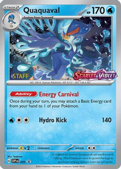 Quaquaval - 005 (Prerelease) [Staff] (5) [SV: Scarlet & Violet Promo Cards] Holofoil - Deck Out Gaming