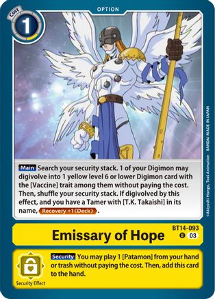 Emissary of Hope (BT14-093) [Blast Ace] - Deck Out Gaming