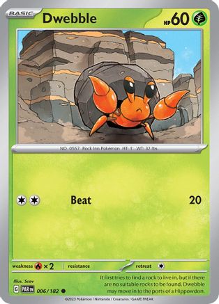 Dwebble (6) [SV04: Paradox Rift] Reverse Holofoil - Deck Out Gaming