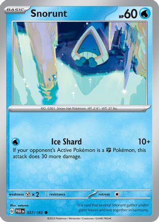 Snorunt - 037/182 (37) [SV04: Paradox Rift] Reverse Holofoil - Deck Out Gaming