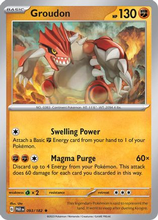 Groudon - 093/182 (93) [SV04: Paradox Rift] Holofoil - Deck Out Gaming