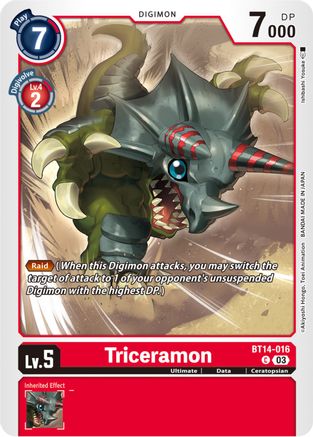 Triceramon (BT14-016) [Blast Ace] - Deck Out Gaming