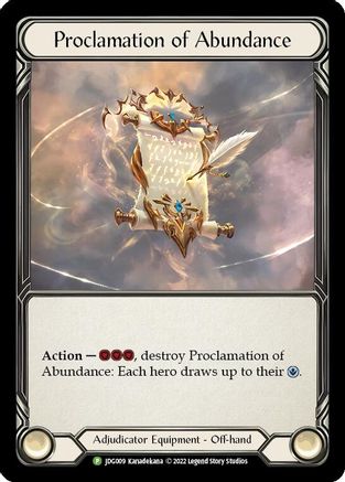 Proclamation of Abundance - JDG009 (JDG009) [Flesh and Blood: Promo Cards] Cold Foil - Deck Out Gaming