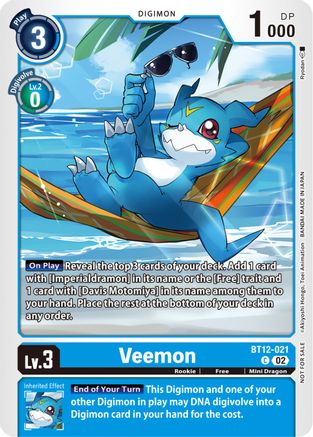 Veemon (NYCC 2023 Demo Deck) (BT12-021) [Across Time] - Deck Out Gaming