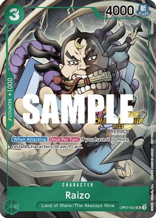 Raizo (CS 2023 Event Pack) (OP01-052) [One Piece Promotion Cards] Foil - Deck Out Gaming