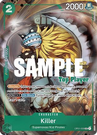Killer (CS 2023 Top Players Pack) (OP01-039) [One Piece Promotion Cards] Foil - Deck Out Gaming