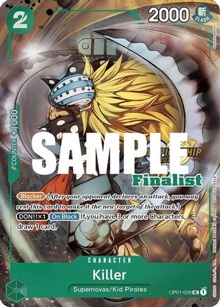 Killer (CS 2023 Top Players Pack) [Finalist] (OP01-039) [One Piece Promotion Cards] Foil - Deck Out Gaming