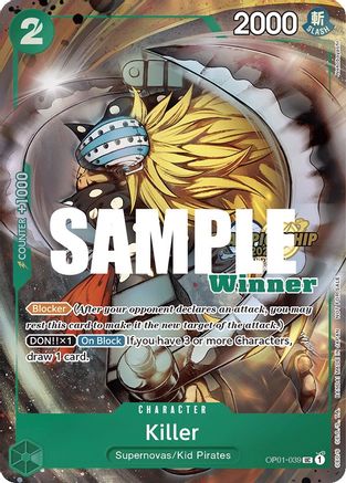Killer (CS 2023 Top Players Pack) [Winner] (OP01-039) [One Piece Promotion Cards] - Deck Out Gaming