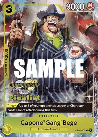 Capone"Gang"Bege (CS 2023 Top Players Pack) [Finalist] (OP04-100) [One Piece Promotion Cards] Foil - Deck Out Gaming