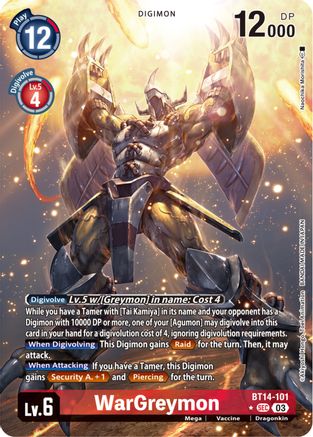 WarGreymon (Alternate Art) (BT14-101) [Blast Ace] Foil - Deck Out Gaming