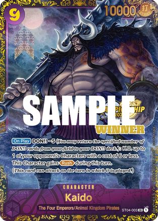 Kaido (CS 2023 Trophy Card) [Winner] (ST04-003) [One Piece Promotion Cards] Foil - Deck Out Gaming