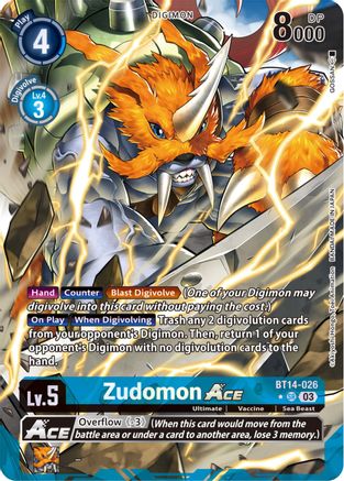 Zudomon ACE (Alternate Art) (BT14-026) [Blast Ace] Foil - Deck Out Gaming